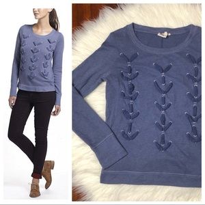Anthropologie Lilka Periwinkle Braided Sweatshirt